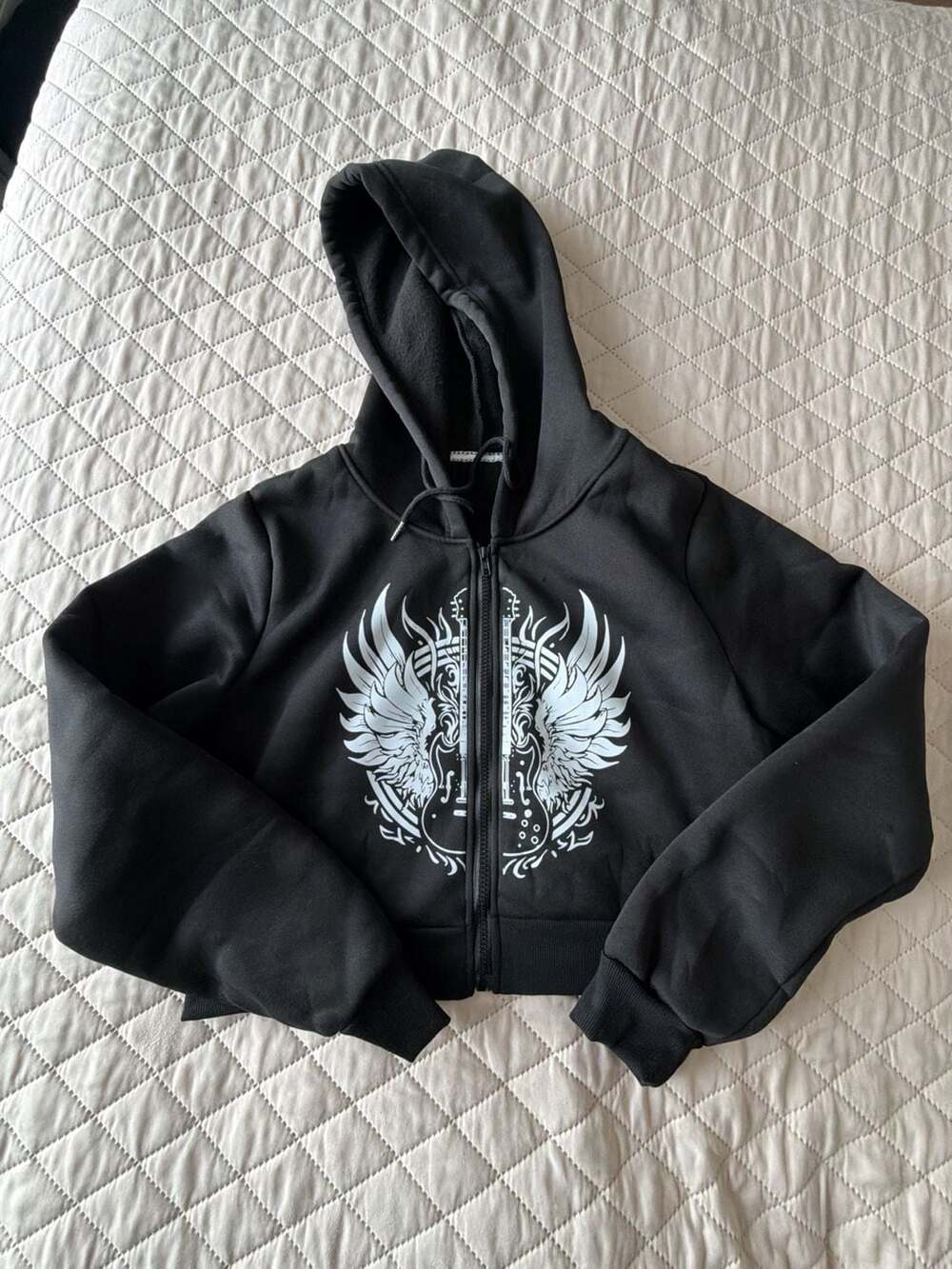 SHEIN Unity Graphic Print Drop Shoulder Zipper Hoodie